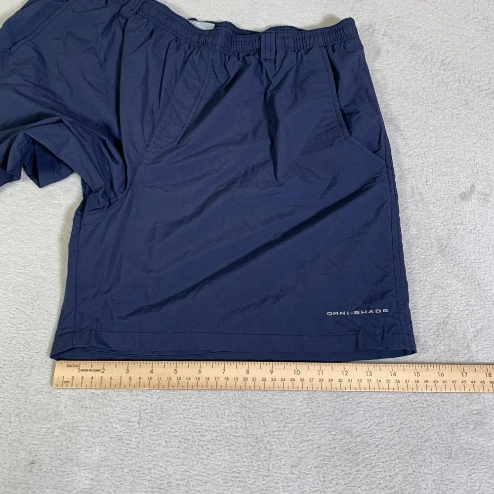 Columbia Swim Trunks Mens XL Blue PFG Omni-Shade Mesh Lined Fishing Beach Shorts